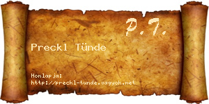 Preckl Tünde névjegykártya